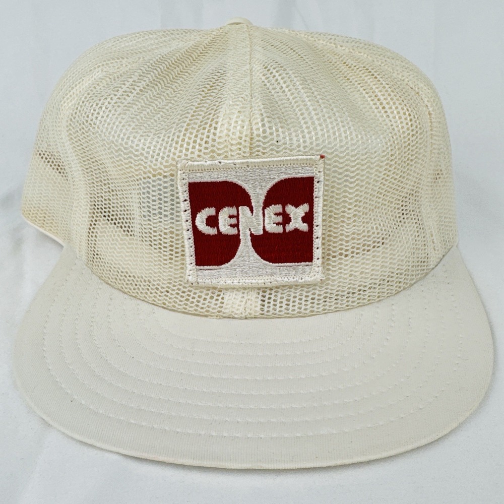 Vintage 80s Cenex All Mesh Trucker Hat Vinyl Brim Has Oil Farm Snapback White